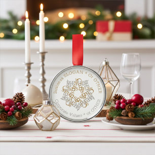 Personalised Business Corporate Merry Christmas Metal Tree Decoration