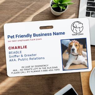 Personalised Business Corporate Pet Dog Photo ID Badge