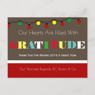 Personalised Business Holiday Gratitude Postcard