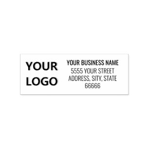 Personalised Business Logo Address Rubber Stamp