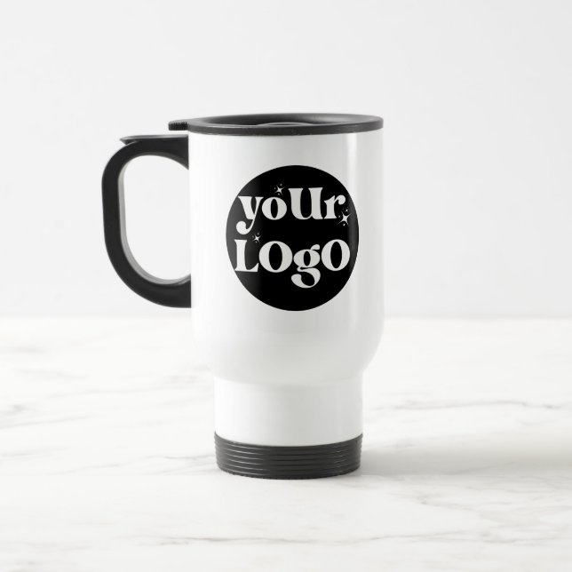 Personalised Business Logo Branded Travel Mug (Left)