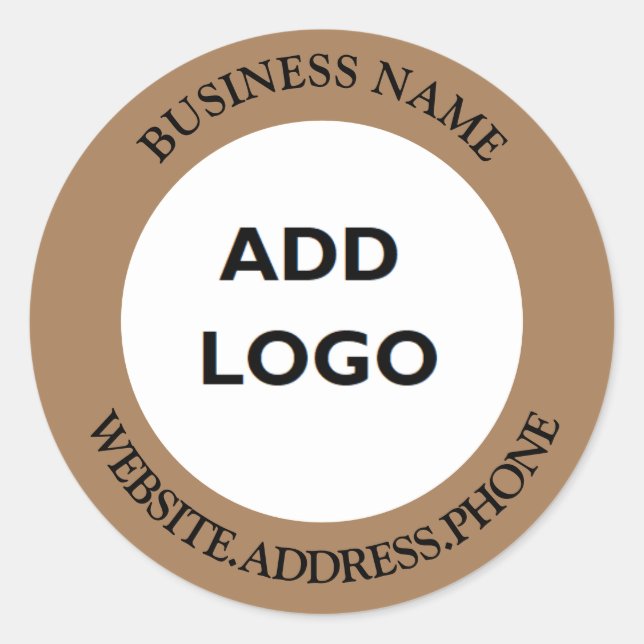 Personalised Business Logo  Classic Round Sticker (Front)