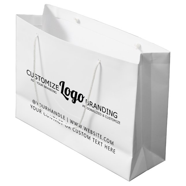 Personalised  Business Logo Company Large Gift Bag (Front Angled)