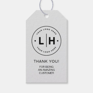 Personalised Business Logo Grey Promotional Gift Tags