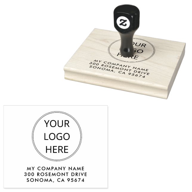 Personalised Business Logo Large  Rubber Stamp (Stamped)
