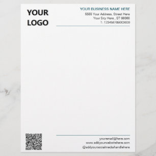 Personalised Business Logo Letterhead with QR Code