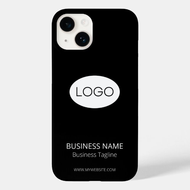 Personalised Business Logo, Modern Black Case-Mate iPhone Case (Back)