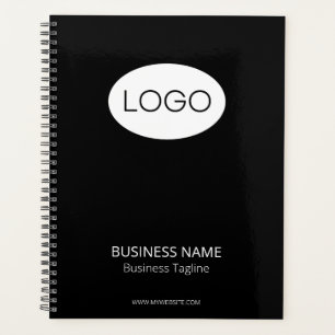 Personalised Business Logo, Modern Black Planner