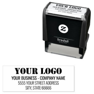 Personalised Business Logo Name Address Stamp