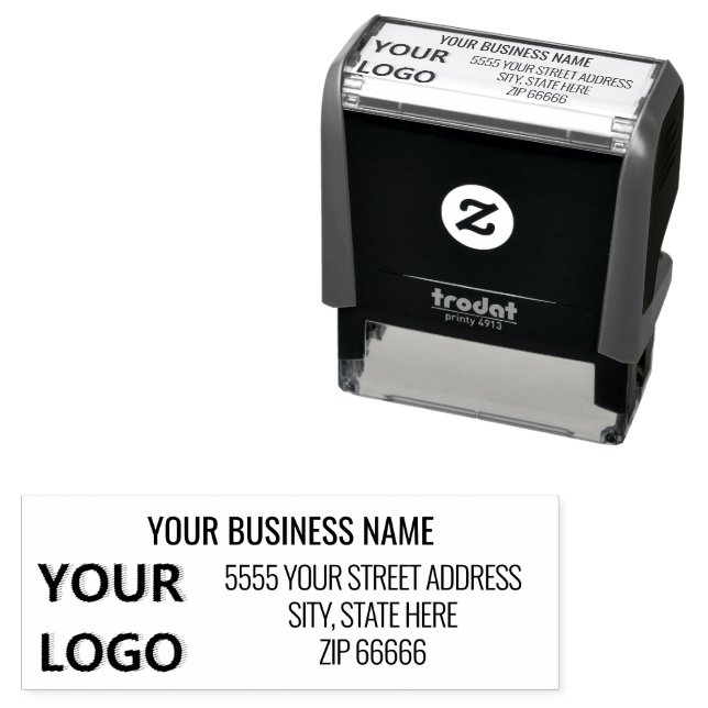 Personalised Business Logo Name Address Stamp (In Situ)