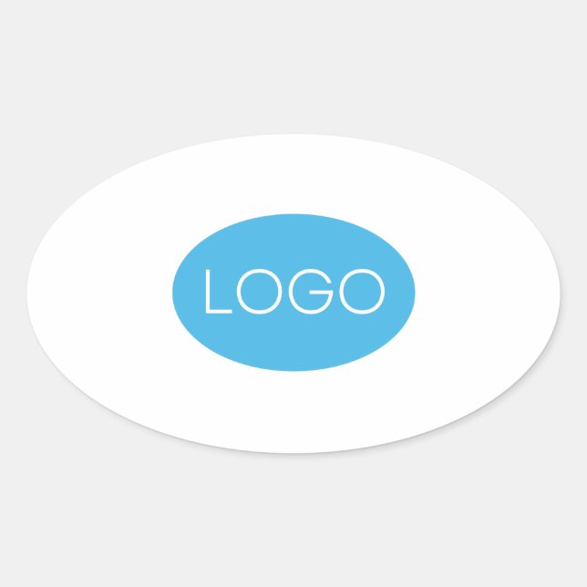 Personalised Business Logo Oval Sticker (Front)