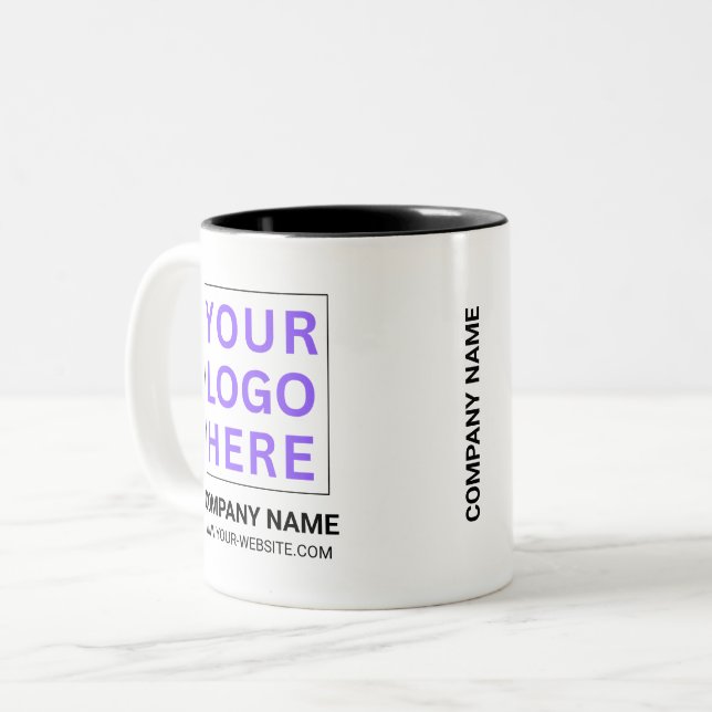 Personalised Business Logo | Promotional Company Two-Tone Coffee Mug (Front Left)