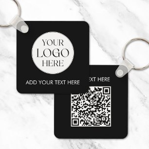 Personalised Business Logo QR Code Modern Employee Key Ring