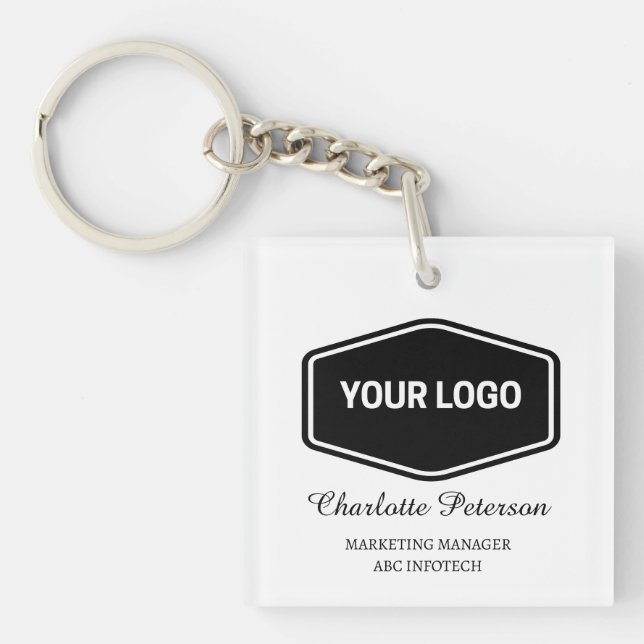 Personalised Business Logo & QR Code Promotional Key Ring (Front)