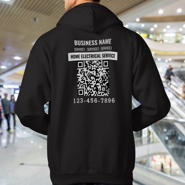 Personalised Business Logo QR code Work Outfit Hoodie (Personalized Business Logo QR code Work Outfit Hoodie)
