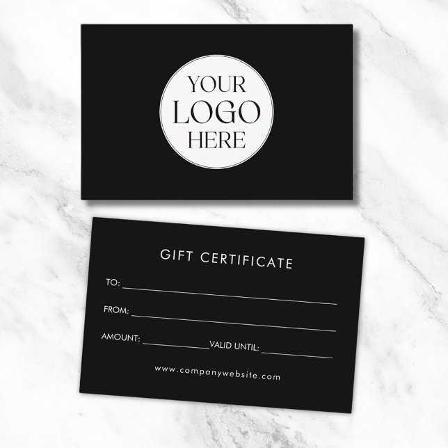 Personalised Business Logo Simple Gift Certificate (Front and Back)