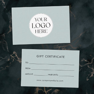 Personalised Business Logo Simple Gift Certificate