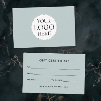 Personalised Business Logo Simple Gift Certificate