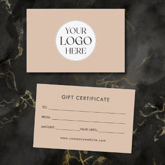 Personalised Business Logo Simple Gift Certificate