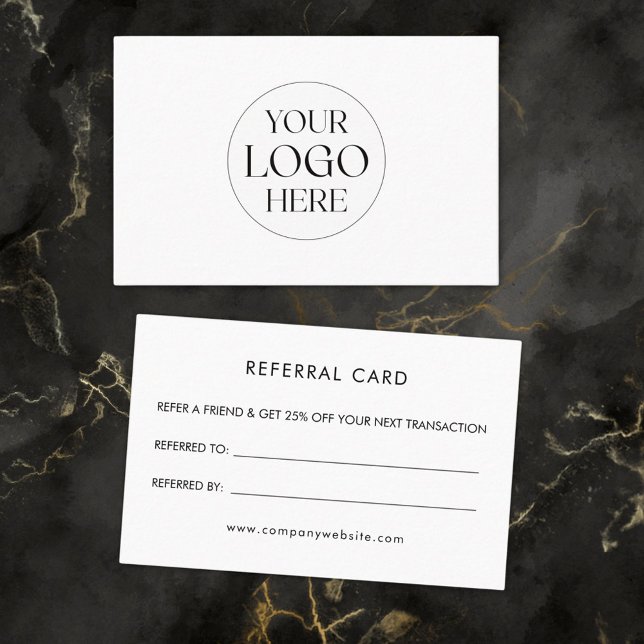 Personalised Business Logo Simple Referral Card (Front and Back)