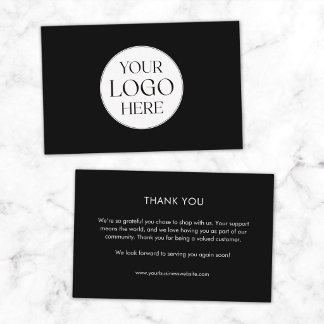 Personalised Business Logo Simple Thank You Card