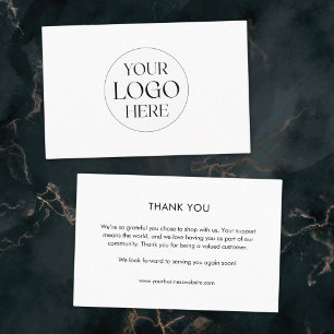 Personalised Business Logo Simple Thank You Card