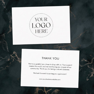Personalised Business Logo Simple Thank You Card