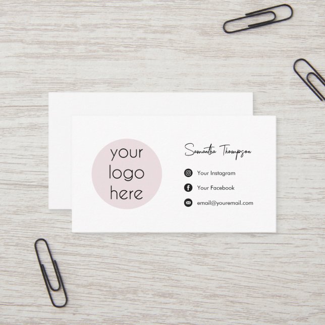 Personalised Business Logo Social Media  Business Card (Front/Back In Situ)