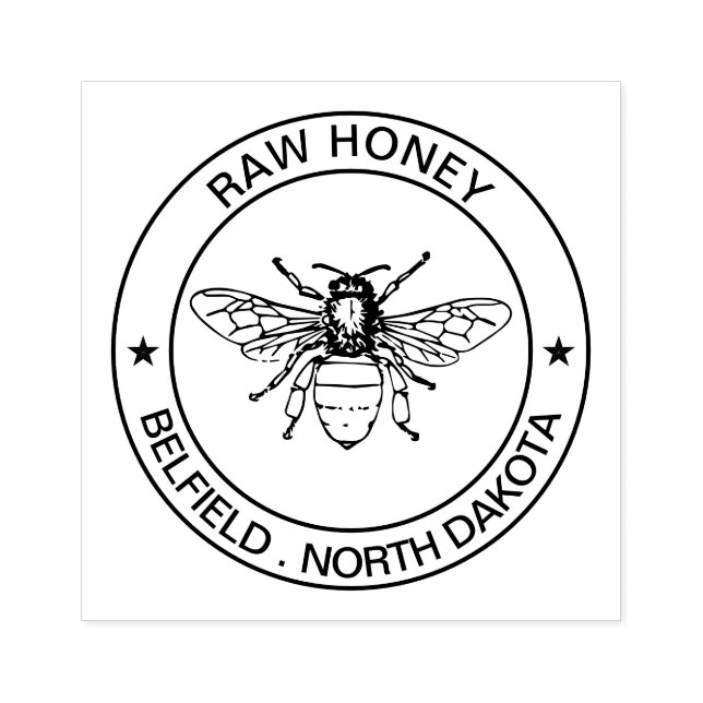 Personalised Business Logo Stamp- Bees Stamper  Rubber Stamp (Imprint)