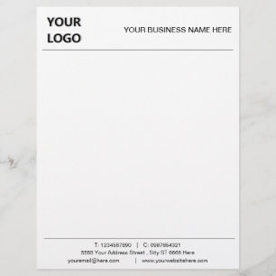 Personalised Business Logo Text Info Letterhead
