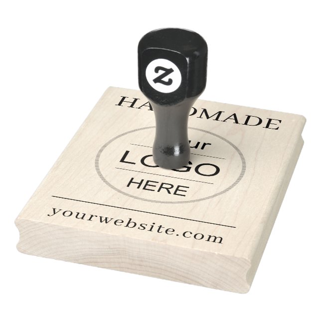 Personalised Business Logo Wood Rubber Stamp (Stamp)