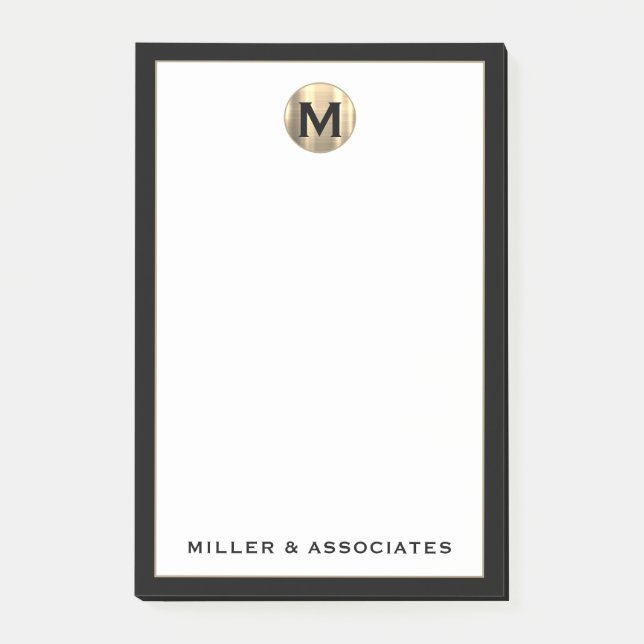 Personalised Business Luxury Monogram Initial Logo Post-it Notes (Front)