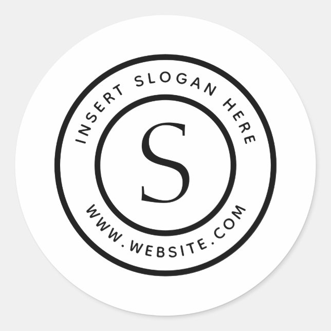 Personalised Business Monogram Classic Round Sticker (Front)