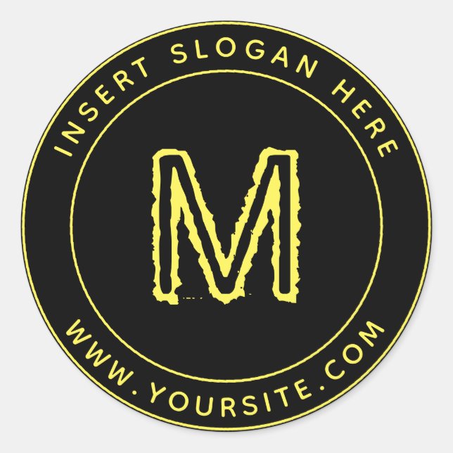 Personalised Business Monogram Round Classic Round Sticker (Front)