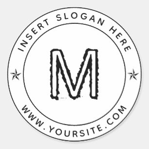 Personalised Business Monogram Round Classic Round Sticker
