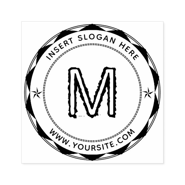 Personalised Business Monogram Round Rubber Stamp (Imprint)