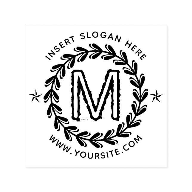 Personalised Business Monogram Round Self-inking Stamp (Design)