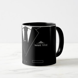 Personalised Business Mug Black Suit and Neck Tie