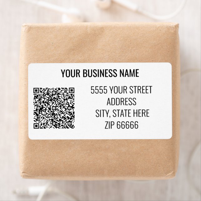 Personalised Business Name Address QR Code Labels (Insitu)