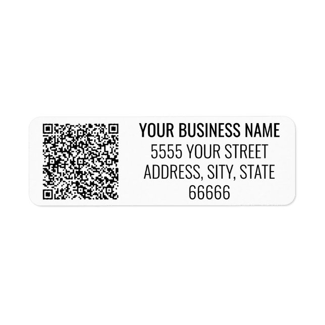 Personalised Business Name Address QR Code Labels (Front)