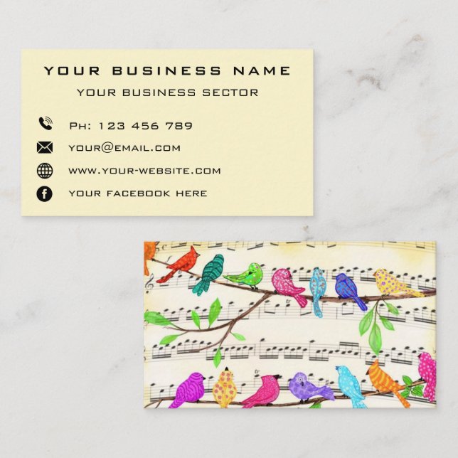 Personalised Business Name Contact Info - Fresh Business Card (Front/Back)