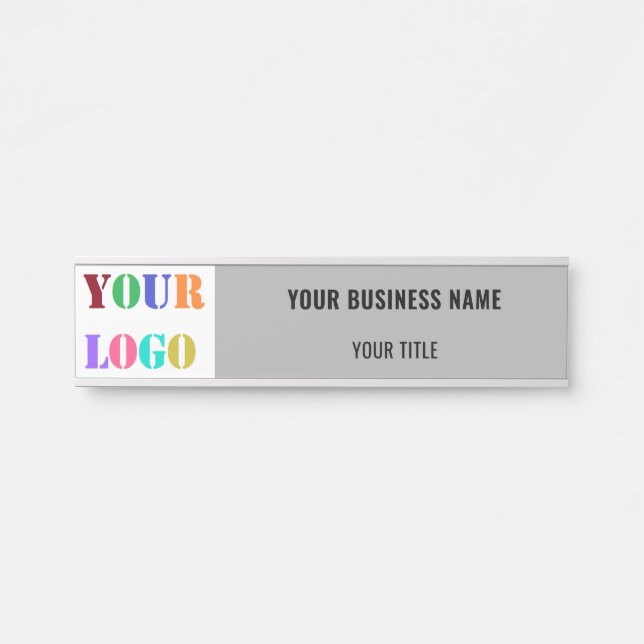 Personalised Business Office Door Sign with Logo (Front)