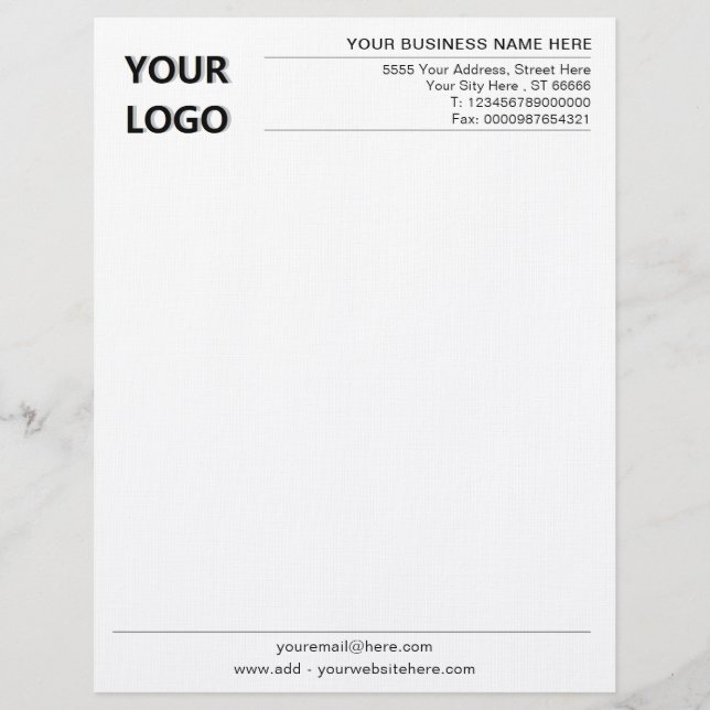 Personalised Business Office Letterhead with Logo  (Front)