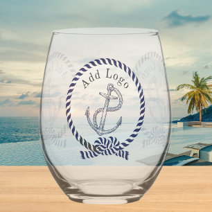 Personalised Business Promotional Add Logo Here Stemless Wine Glass