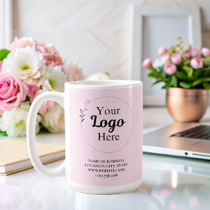 Personalised Business Promotional Logo blush pink Coffee Mug