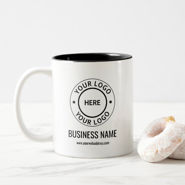 Personalised Business Promotional Logo Two-Tone Coffee Mug (With Donut)