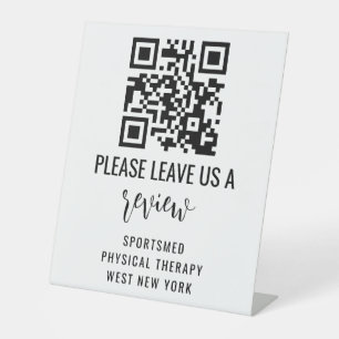 Personalised Business QR Code – Leave a Review D Pedestal Sign