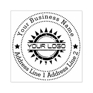 Personalised Business Return Address With Logo Rubber Stamp
