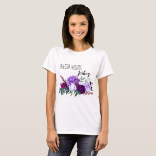 Personalised Business T-Shirt Lavender Hibiscus on