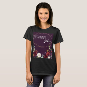 Personalised Business T-Shirt Plum Purple Roses Go